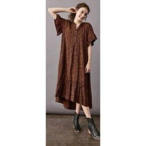 Anthropologie Antoinette Leopard Maxi Dress Size L